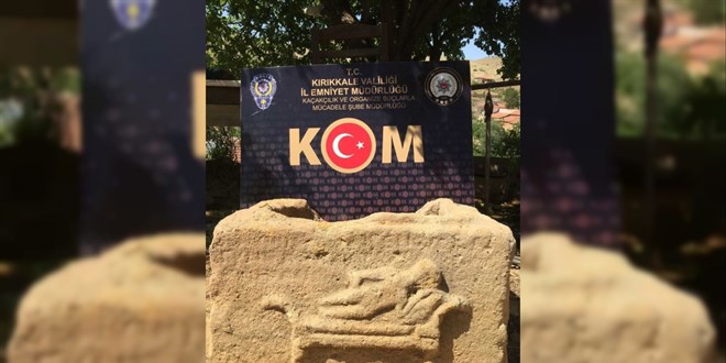 Kırıkkale'de bir evin bahçesinde lahit mezar ele geçirildi