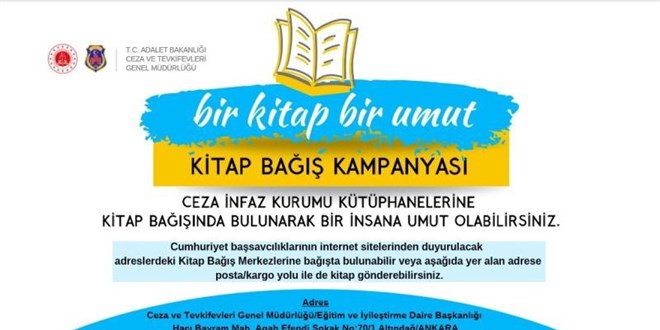 Ceza nfaz Kurumu Ktphaneleri iin kitap ba kampanyas