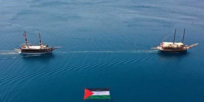 'Özgür Mescid-i Aksa, Mavi Marmara' etkinliğinde teknelerle konvoy oluşturuldu