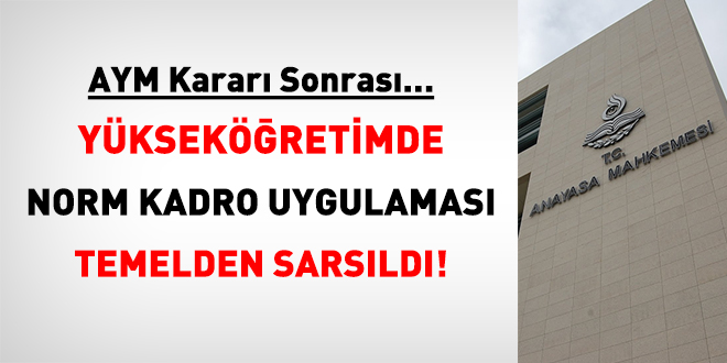 AYM kararı sonrasında yükseköğretimde norm kadro uygulaması temelden sarsıldı!