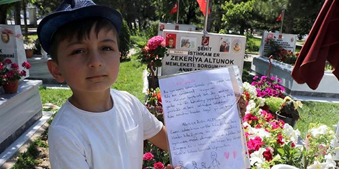 6 yaşındaki şehit oğlundan babasına duygulandıran mektup