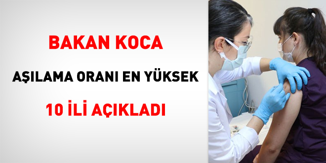 Bakan Koca aşılama oranı en yüksek 10 ili açıkladı