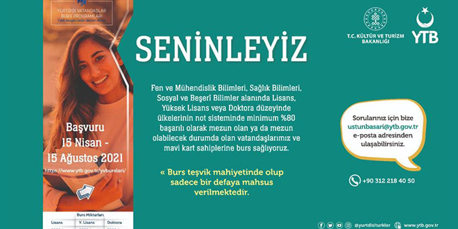 YTB'den lisans, yüksek lisans ve doktora yapan gurbetçilere burs
