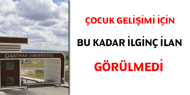 Çocuk gelişimi için bu kadar ilginç ilan görülmedi