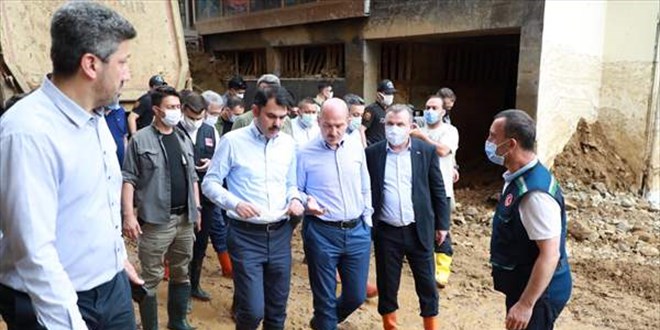 Bakanlar Soylu, Kurum ve Karaismailoğlu, afet bölgesindeki incelemelerini sürdürdü