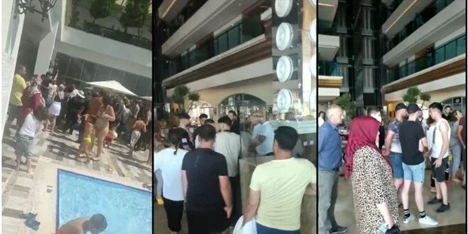 Tatil hayalleri suya düşen vatandaşlar otelin havuzunu bastı