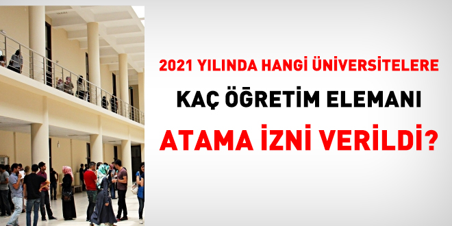 2021 yılında hangi üniversitelere kaç öğretim elemanı atama izni verildi?