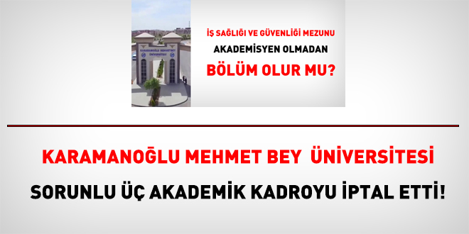 Üniversite sorunlu üç akademik kadroyu iptal etti!