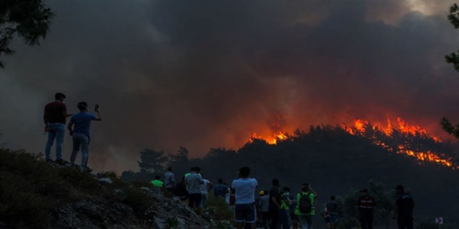 Denizli'de kan orman yangnna mdahale ediliyor