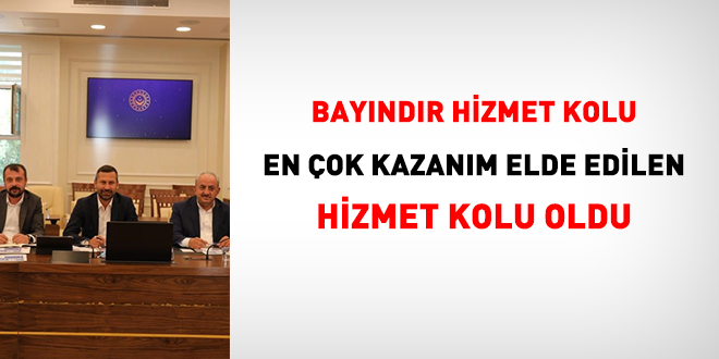 Bayndr hizmet kolu, en ok kazanm elde edilen hizmet kolu oldu