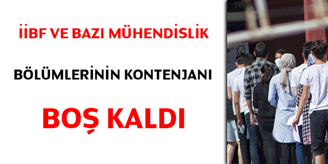 BF ve baz mhendislik blmlerinin kontenjan bo kald