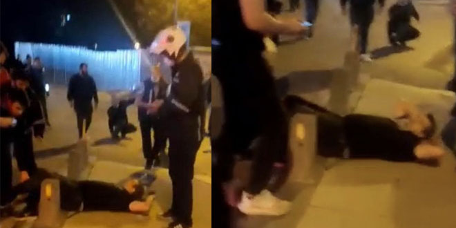 Ümraniye'de dehşet anları: Otomobilini yayaların üzerine sürdü