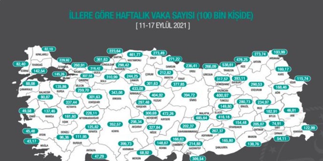 Vaka haritası açıklandı: En fazla vaka görülen iller