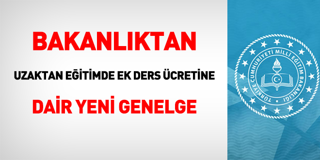 MEB'den uzaktan eitimde ek ders cretine dair Genelge