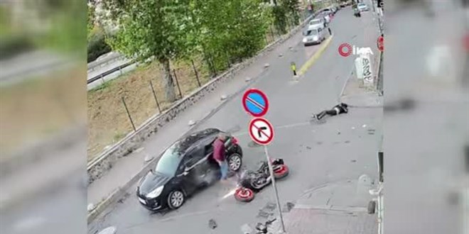 Aynı noktada meydana gelen kazalar kamerada