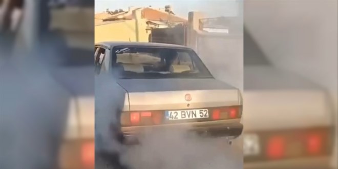 Patinaj çekip drift atan ehliyetsiz sürücüye 9 bin TL ceza