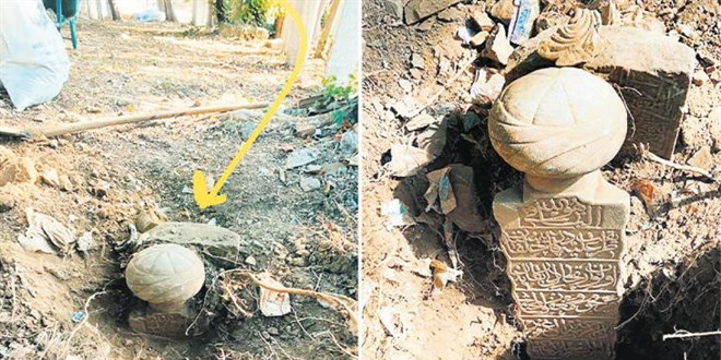Çöplük alanından şeyh mezarı çıktı