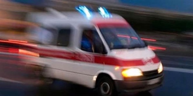 Bingl'de kpee arpmamak iin manevra yapan ambulans arampole devrildi