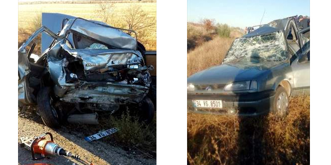Kamyonla çarpışan otomobilin sürücüsü ile eşi öldü