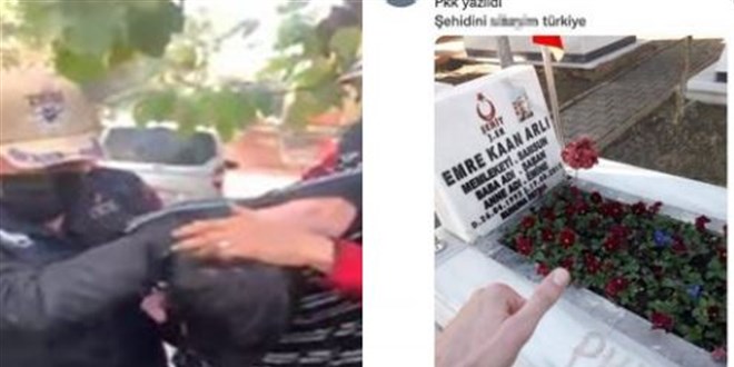 Şehit mezarına çirkin saldırıyı yapan şahıs yakalandı