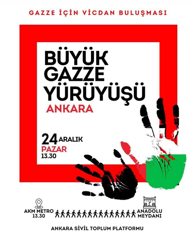 Ankara'da 'Büyük Gazze Yürüyüşü' Düzenlenecek - Memurlar.Net