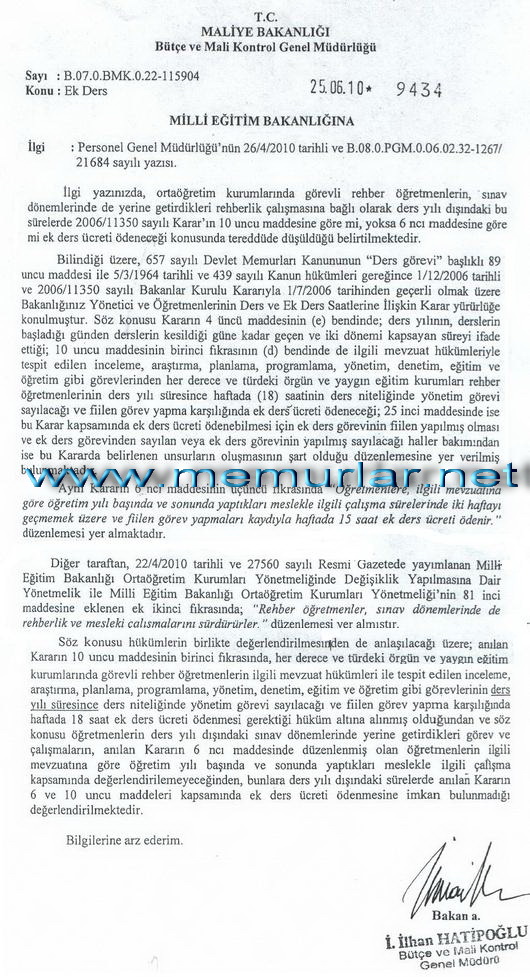 Rehber Öğretmenlerin Ek Ders Ücretine Maliye Son Noktayı Koydu