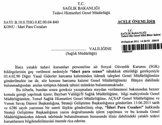 Sağlık bakanlığı idari para cezaları