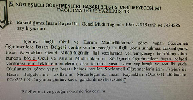 Meb Acikladi Ve Uyardi Sozlesmeli Ogretmene Basari Belgesi Verilmez Tekrar Tekrar Sormayin