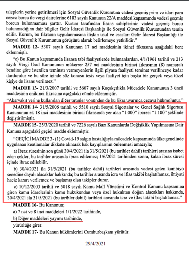 Tam kapanmada icra ve haciz olmayacak