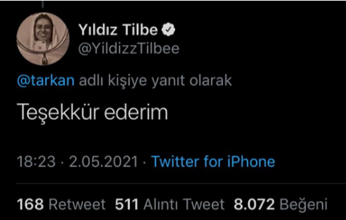 Tarkan'dan Yıldız Tilbe'ye ret