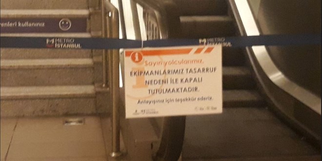 İstanbul metrolarında tasarruf dönemi: Yürüyen merdivenler kapatıldı