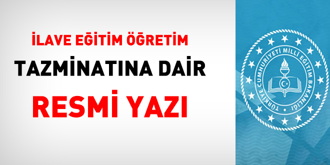 MEB'den ilave eğitim öğretim tazminatına dair resmi yazı