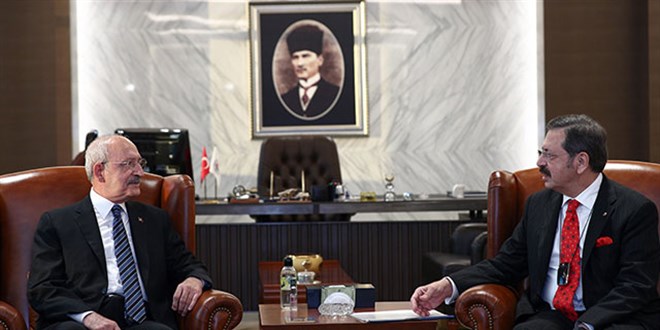 Kılıçdaroğlu, TOBB Başkanı Hisarcıklıoğlu'nu ziyaret etti