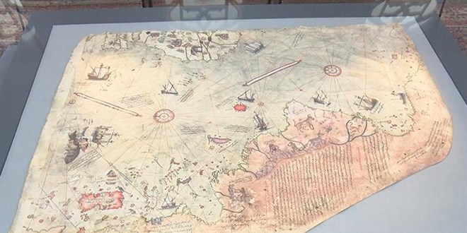 Piri Reis'in dünya haritası yeniden sergilenmeye başlandı
