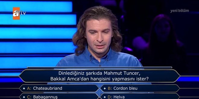 Kim Milyoner Olmak �ster'e damga vuran Mahmut Tuncer sorusu