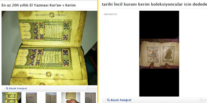Altın varaklı Kur'an ve İncil'e internetten müşteri aranıyor