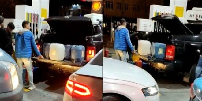 Zam öncesi bidonlarla yakıt stoğu kamerada