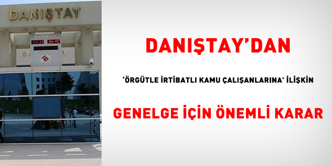 Dantay'dan 'rgtle irtibatl kamu alanlarna' ilikin genelge iin nemli karar