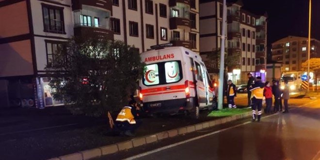 Hasta taşıyan ambulans kaza yaptı