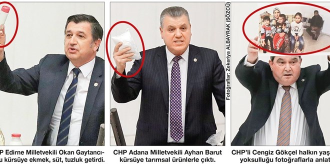 Meclis'te gelenek değişmedi! Kürsüde ekmek, süt, gübre