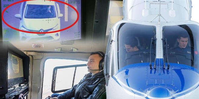 Trafik denetimindeki helikopteri çeken sürücüye 'telefon' cezası