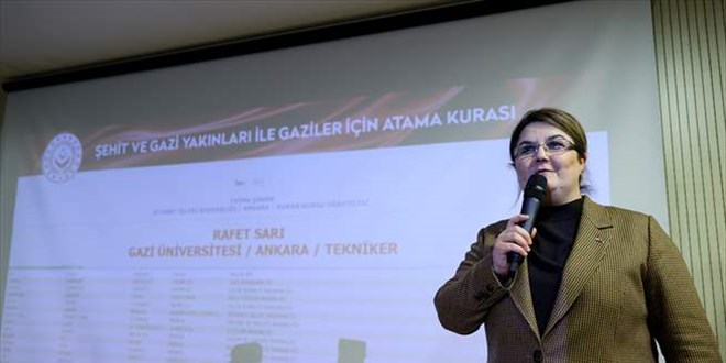 Kamuya 517 şehit yakını, gazi ve gazi yakını ataması yapıldı