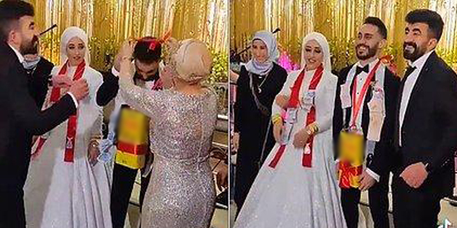 Düğünde damada altın yerine ayçiçek yağı taktılar