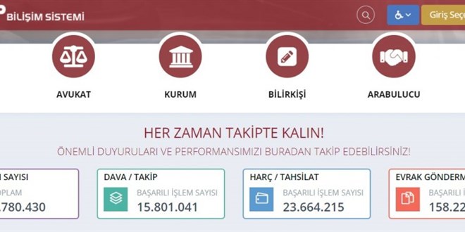 UYAP Avukat Portal�'ndaki sorgulamalardan �cret al�nmamas�nda s�re uzat�ld�