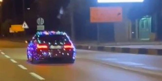 L�ks arac�n� disko topuna �evirdi, polisten ka�amad�