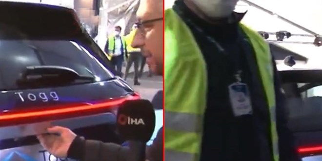 TOGG'un bagajını açan muhabir, görevlinin hışmına uğradı