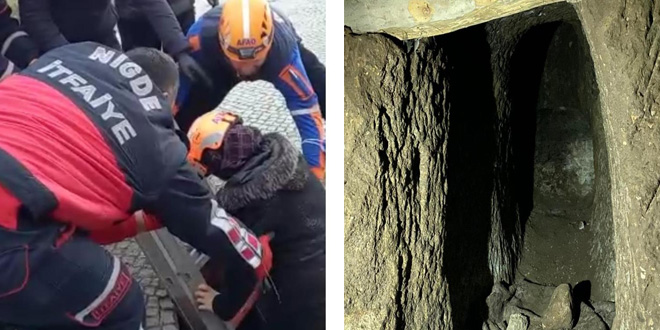 Kaleyi gezen kadın definecilerin üzerine düştü