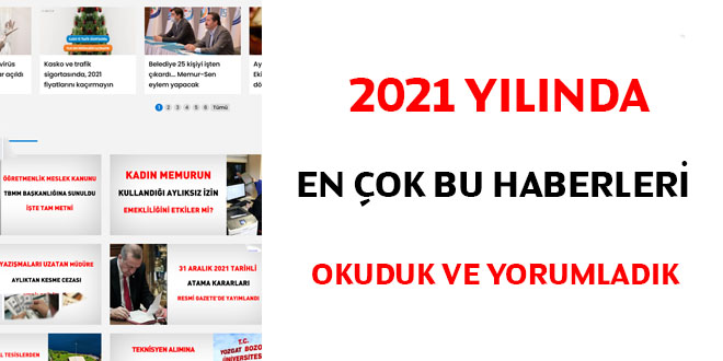 2021 yılının en çok okunan ve yorumlanan haberlerini yayımlıyoruz