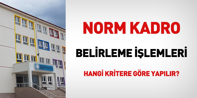 Norm kadro belirleme işlemleri hangi kritere göre yapılır?