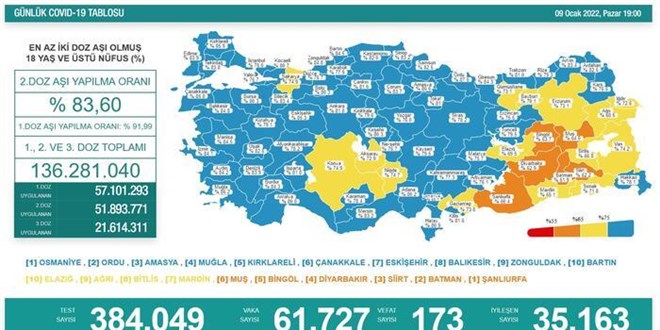 Türkiye'nin koronavirüs tablosu